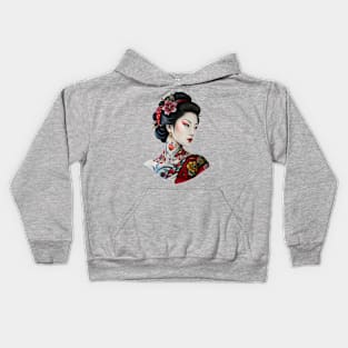 Japanese Geisha Tattoo Kids Hoodie